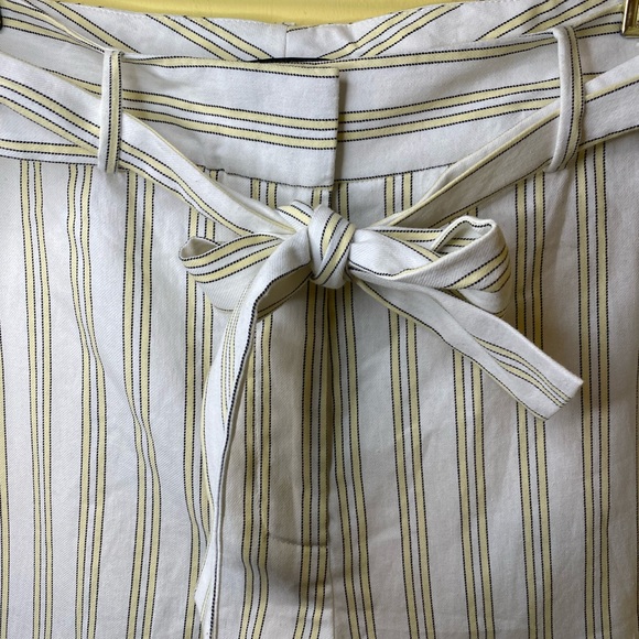 1. State Shorts Stripe Tie Waist Size 12 White Yellow NWT - Picture 2 of 8